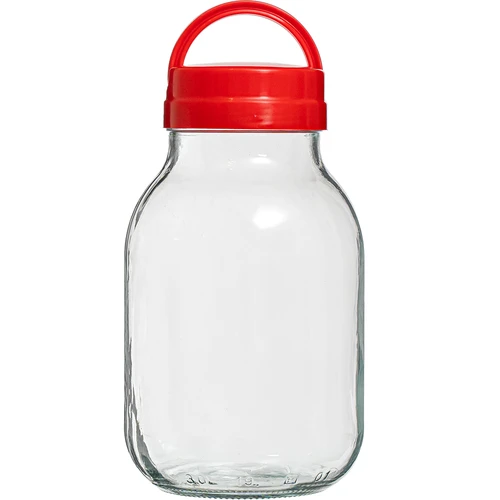 Dóza TO 3 L a viečko fi 100 s držadlom  - 1 ['dóza', ' sklenená dóza', ' sklenený pohár', ' pohár s viečkom', ' pohár na kvasenie uhoriek', ' pohár na uhorky', ' pohár na likéry', ' dóza na likéry', ' pohár s držadlom', ' viečko s držadlom']