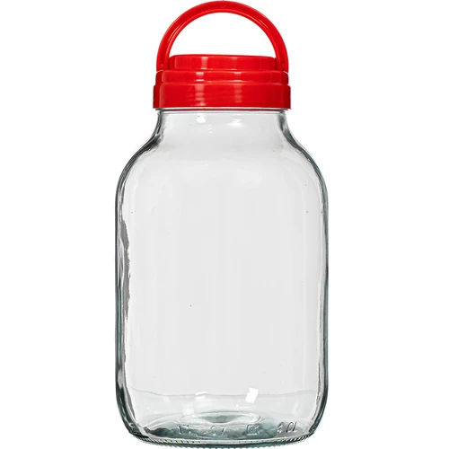 Dóza TO 4 L a viečko fi 100 s držadlom  - 1 ['dóza', ' sklenená dóza', ' sklenený pohár', ' pohár s viečkom', ' pohár na kvasenie uhoriek', ' pohár na uhorky', ' pohár na likéry', ' dóza na likéry', ' pohár s kliešťami', ' kliešte na uhorky', ' kuchynské kliešte']