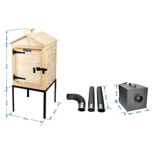 Drevená udiareň 60 cm, s ohniskom - 6