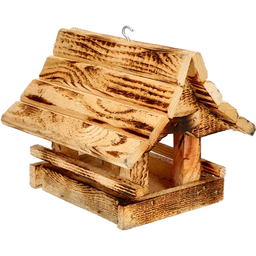 Drevený kŕmidlo pre vtáky, opálené, horský domček  - 1 ['búdka pre vtáky', ' domček pre vtáky', ' kŕmenie vtákov', ' drevený kŕmidlo', ' opálené kŕmidlo']