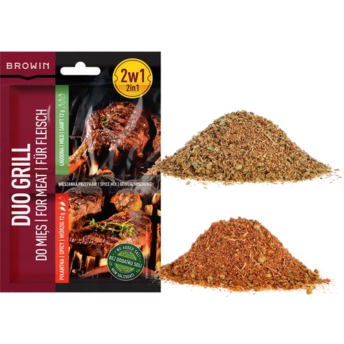 Duo Grill na mäso, zmes korenín 2 v 1, 2 x 12 g - 3 ['gril', ' koreniny a bylinky', ' koreniny na gril', ' koreniny na mäso na gril', ' grilovanie s chuťou', ' nové koreniny na grilovanie', ' dobre okorenené mäso z grilu', ' pikantná korenina na mäso', ' pikantná korenina na grilovanie', ' jemná korenina na mäso', ' jemná korenina na grilovanie', ' najlepšie na grilovanie mäsa', ' ako okoreniť mäso na gril', ' koreniny 2v1', ' mäso na gril', ' mäsové jedlá z grilu', ' chutné steaky z grilu', ' koreniny bez soli']