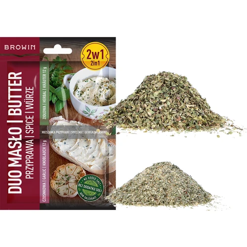 Duo Maslo - cesnakové a bylinkové korenie 2 v 1, 2 x 12g - 3 ['gril', ' korenie a bylinky', ' korenie na gril', ' ochutené maslo na grilované jedlá', ' grilovanie s chuťou', ' nové korenie na grilovanie', ' dobre ochutené grilované jedlá', ' cesnakové korenie', ' bylinkové korenie', ' maslo s korením na grilovanie', ' korenie na grilovanie', ' najlepšie na grilovanie', ' ako ochutiť jedlá na gril', ' korenie 2v1', ' bylinky a korenie do masla', ' ochutené maslo na grilovanie', ' korenie bez soli', ' hrianky s ochuteným maslom']