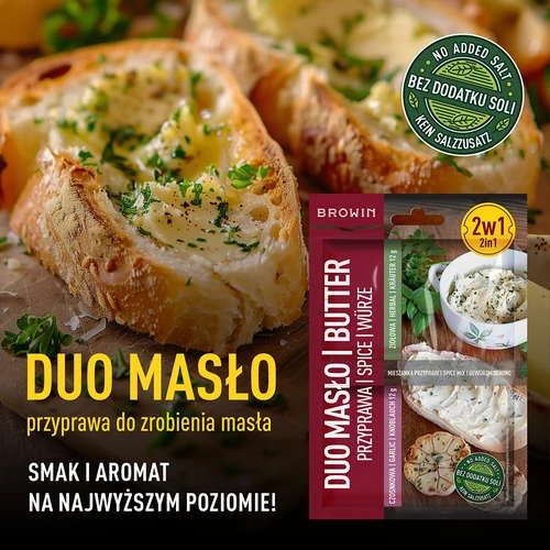 Duo Maslo - cesnakové a bylinkové korenie 2 v 1, 2 x 12g - 5 ['gril', ' korenie a bylinky', ' korenie na gril', ' ochutené maslo na grilované jedlá', ' grilovanie s chuťou', ' nové korenie na grilovanie', ' dobre ochutené grilované jedlá', ' cesnakové korenie', ' bylinkové korenie', ' maslo s korením na grilovanie', ' korenie na grilovanie', ' najlepšie na grilovanie', ' ako ochutiť jedlá na gril', ' korenie 2v1', ' bylinky a korenie do masla', ' ochutené maslo na grilovanie', ' korenie bez soli', ' hrianky s ochuteným maslom']