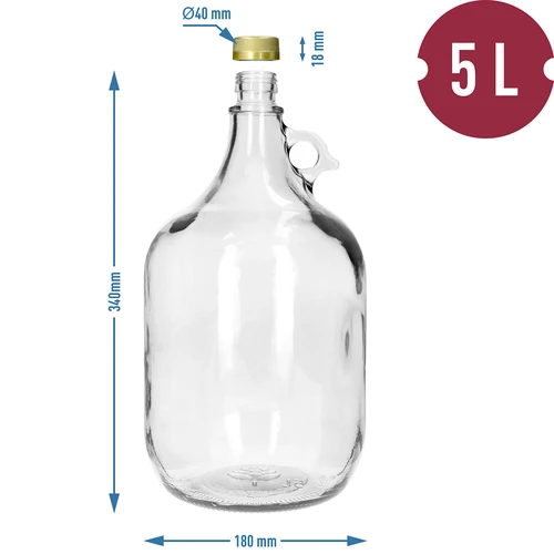 Džbán Dama 5 L so skrutkovacím uzáverom - 6 ['džbán', ' džbán na víno', ' džbán dama', ' dama 5 L', ' balón 5 L', ' demižón', ' balón v koši', ' fľaša dama 5L v koši', ' balón', ' džbán na víno', ' džbán na pálenku']