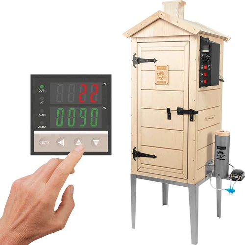 Elektrická udiareň dragON PLYWOOD NATURE 100E s elektrickým vykurovacím modulom a regulátorom