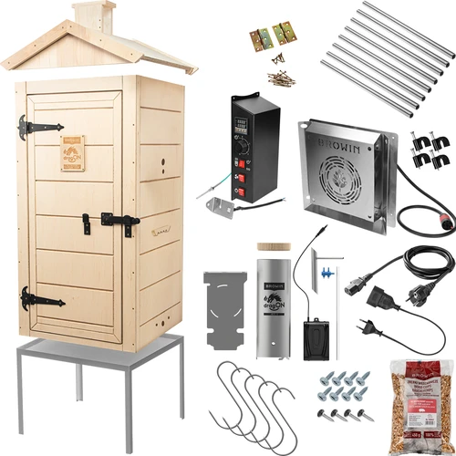 Elektrická udiareň dragON PLYWOOD NATURE 100E s elektrickým vykurovacím modulom a regulátorom - 2