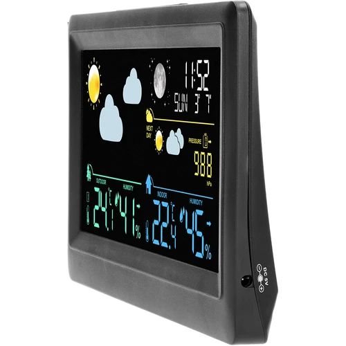 Elektronická meteorologická stanica – bezdrôtová, so senzorom, čierna - 4 ['bezdrôtová meteorologická stanica', ' meranie vonkajšej a vnútornej teploty', ' meranie vlhkosti', ' meteorologická stanica s kalendárom', ' meteorologická stanica s budíkom', ' presná meteorologická stanica', ' meteorologická stanica', ' elektronická meteorologická stanica', ' univerzálna meteorologická stanica', ' ideálny merač počasia', ' kontrola teploty', ' meteorológ', ' senzor vlhkosti', ' vlhkomer', ' barometer', ' meranie atmosférického tlaku', ' meteorológ', ' fázy mesiaca', ' nápad na darček', ' trendy', ' meteorologická stanica s farebným displejom']