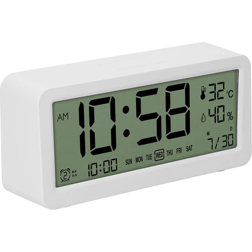 Elektronická meteorologická stanica Soens - biela, s hodinami a kalendárom