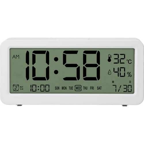 Elektronická meteorologická stanica Soens - biela, s hodinami a kalendárom - 2