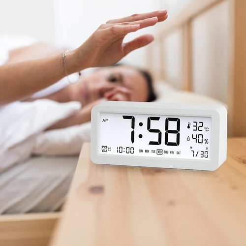 Elektronická meteorologická stanica Soens - biela, s hodinami a kalendárom - 7