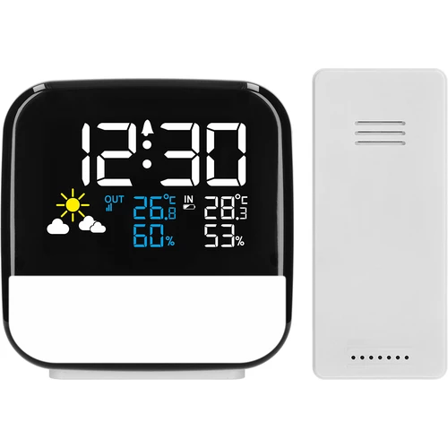 Elektronická meteostanica Soens - s bezdrôtovým snímačom, budíkom a lampičkou - 2