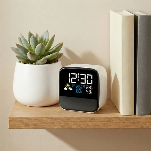 Elektronická meteostanica Soens - s bezdrôtovým snímačom, budíkom a lampičkou - 5