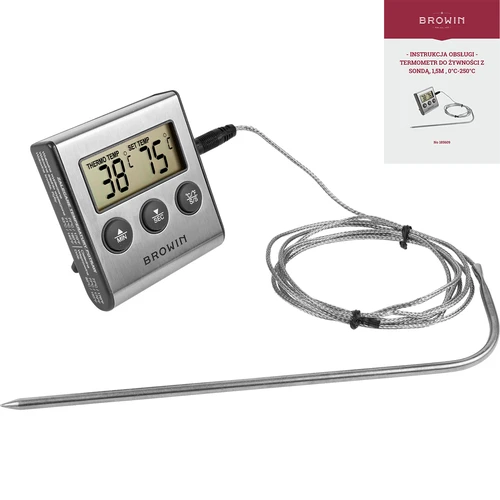 Elektronický kuchynský teplomer so sondou (0°C do 250°C) - 4 ['teplomer so sondou', ' elektronický teplomer', ' kuchynský teplomer', ' teplomer na potraviny', ' teplomer na pečenie', ' na smaženie', ' na varenie', ' na mäso', ' na koláče']