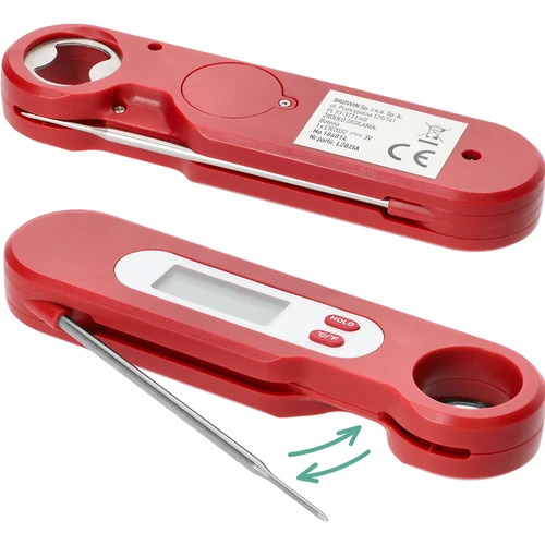 Elektronický kulinársky teplomer so skladacou sondou (-50/+300℃), červený - 4