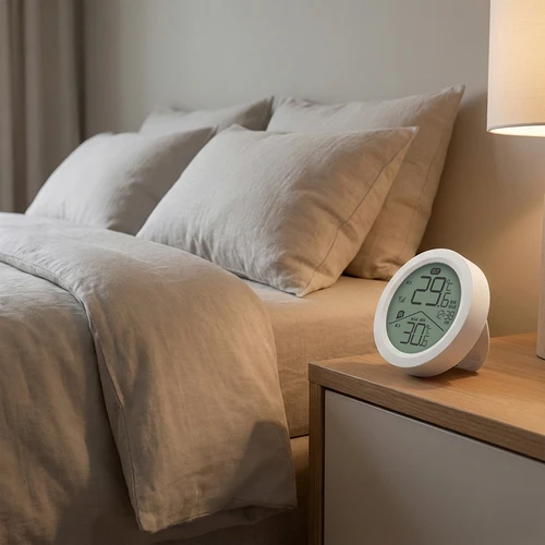 Elektronický teplomer značky Soens - s vonkajším snímačom, okrúhly, biely - 6