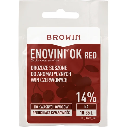 Enovini® OK RED - vinárske kvasnice znižujúce kyslosť 7 g
