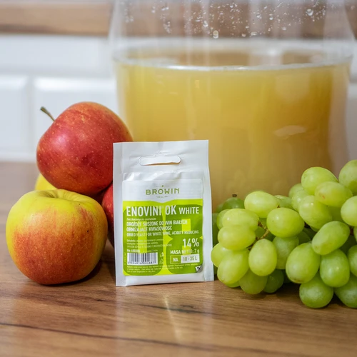 Enovini® OK WHITE - vínne kvasnice znižujúce kyslosť 7 g - 7 ['kvasnice na jablká', ' kvasnice na biele hrozno', ' víno z jabĺk', ' víno z hrozna', ' kvasnice znižujúce kyslosť', ' kvasnice na biele vína', ' sušené kvasnice', ' domáce víno', ' kvasnice redukujúce kyslosť']