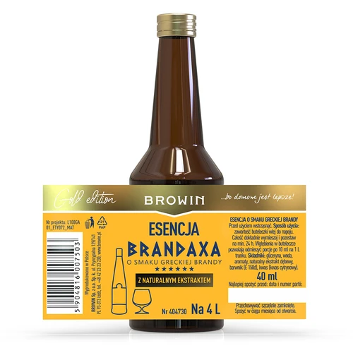 Esencia Brandaxa s chuťou gréckej brandy, 40 ml - 4 ['prípravok na alkohol', ' esencia na pálenku', ' metaxa', ' esencia browin', ' aróma na alkohol', ' esencie', ' grécka brandy', ' prípravok na brandy']