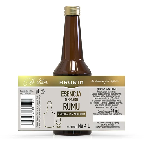 Esencia s chuťou rumu na 4 L - 40 ml - 6 ['esencia Browin', ' esencia rumová', ' príchuť rumová', ' esencia biely rum', ' príchuť s chuťou rumu', ' esencia Strands', ' aróma rumu do alkoholu', ' Bacardi rum', ' cuba libre', ' mojito', ' esencia gold']