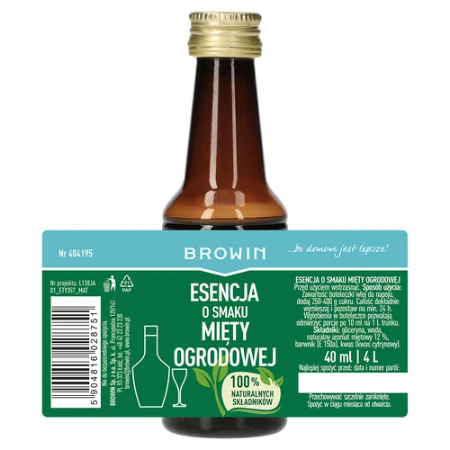 Esencia s chuťou záhradnej mäty, na 4 l, 40 ml - 4