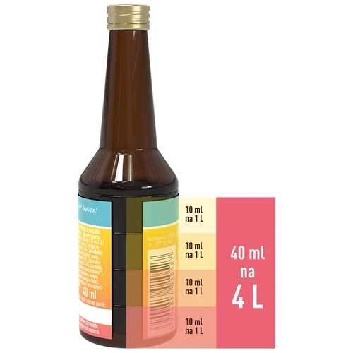 Esencia s citrónovo-malinovou príchuťou - 40 ml, na 4L - 5 ['prípravok do alkoholu', ' aróma do alkoholu', ' aróma do vodky', ' chuťová esencia', ' aróma do likérov', ' prípravok do likéru', ' esencia s prírodnou arómou', ' malinovo-citrónová aróma', ' prírodná esencia do alkoholu', ' esencie', ' esencie do pálenky', ' esencia malina a citrón']