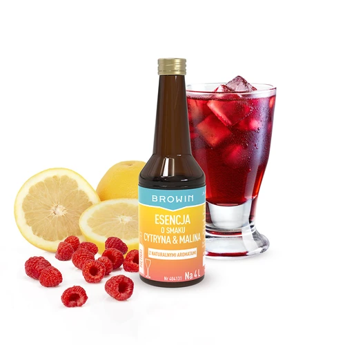 Esencia s citrónovo-malinovou príchuťou - 40 ml, na 4L - 3 ['prípravok do alkoholu', ' aróma do alkoholu', ' aróma do vodky', ' chuťová esencia', ' aróma do likérov', ' prípravok do likéru', ' esencia s prírodnou arómou', ' malinovo-citrónová aróma', ' prírodná esencia do alkoholu', ' esencie', ' esencie do pálenky', ' esencia malina a citrón']