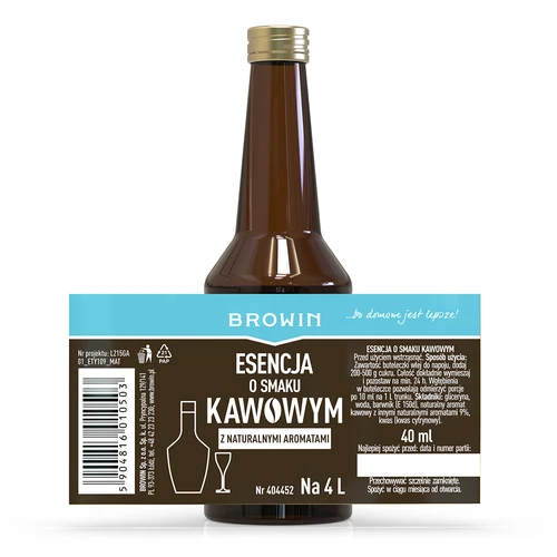 Esencia s kávovou príchuťou s prírodnými arómami na 4 L - 40 ml - 4 ['prípravok na alkohol', ' aróma na alkohol', ' na vodku', ' domáce alkoholy', ' kávová aróma', ' káva', ' kávová esencia', ' kávový prípravok', ' prípravok Kaffelikor', ' esencia káva', ' esencie na pálenku', ' prírodná aróma', ' prírodné arómy']