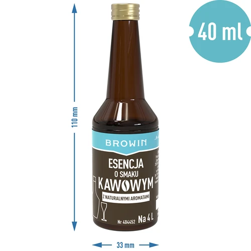 Esencia s kávovou príchuťou s prírodnými arómami na 4 L - 40 ml - 7 ['prípravok na alkohol', ' aróma na alkohol', ' na vodku', ' domáce alkoholy', ' kávová aróma', ' káva', ' kávová esencia', ' kávový prípravok', ' prípravok Kaffelikor', ' esencia káva', ' esencie na pálenku', ' prírodná aróma', ' prírodné arómy']