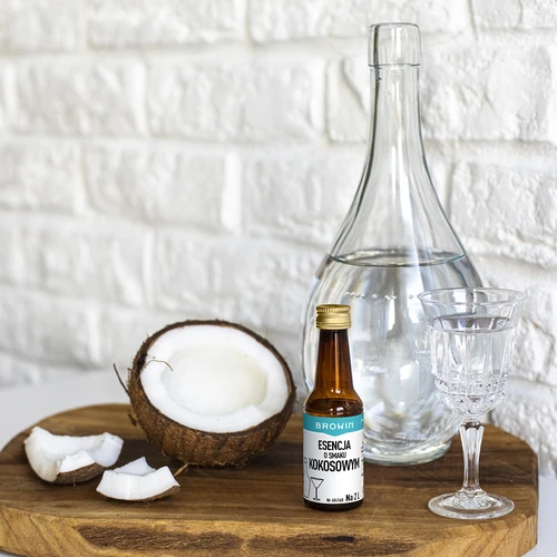 Esencia s kokosovou príchuťou na 2 L - 40 ml - 8 ['prípravok do alkoholu', ' aróma do vodky', ' do alkoholu', ' chuťová esencia do alkoholu', ' chuťová esencia do vodky', ' kokosový prípravok', ' kokosová esencia', ' chuťová esencia kokos', ' esencie do pálenky', ' esencia gold']