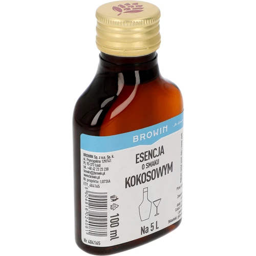 Esencia s kokosovou príchuťou, na 5 L - 100 ml - 2 ['prípravok do alkoholu', ' aróma do vodky', ' do alkoholu', ' chuťová esencia do alkoholu', ' chuťová esencia do vodky', ' kokosový prípravok', ' kokosová esencia', ' chuťová esencia kokos', ' esencie do pálenky', ' esencia gold']
