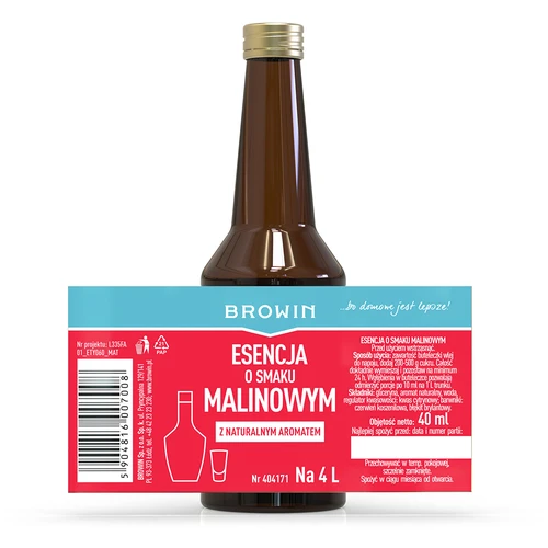 Esencia s malinovou príchuťou s prírodnou arómou na 4 L - 40 ml - 6 ['esencia malinová', ' aróma malinová', ' príchuť malinová', ' malinový likér', ' likér z malín', ' malinový likér', ' malinová vodka', ' esencie do pálenky', ' malinovka']
