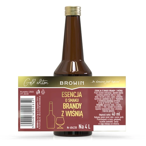Esencia s príchuťou brandy s čerešňou 40 ml na 4 l - 6 ['prípravok do alkoholu', ' aróma', ' esencia do alkoholu', ' domáci nápoj', ' ochucovací prípravok', ' ochucovacia esencia', ' prípravky do alkoholu', ' likér brandy', ' prípravok brandy', ' brandy s čerešňou', ' esencia čerešňová brandy', ' esencie do pálenky']