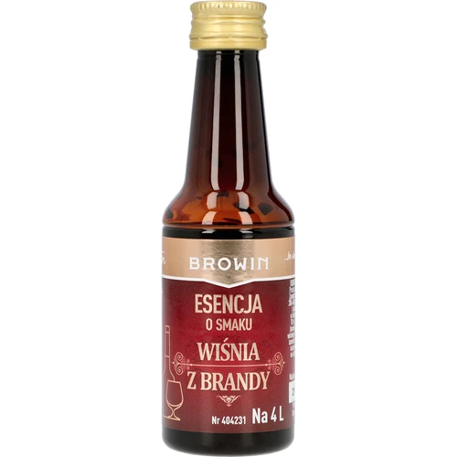 Esencia s príchuťou Čerešňa s brandy, 40 ml - na 4 L  - 1 ['prípravok do alkoholu', ' aróma do vodky', ' do alkoholu', ' chuťová esencia do alkoholu', ' chuťová esencia do vodky', ' prípravok čerešňa s brandy', ' esencia čerešňa s brandy', ' čerešňová esencia', ' chuťová esencia brandy', ' esencie do pálenky', ' esencia gold', ' esencia s arómou čerešne s brandy', ' esencie prípravky browin']
