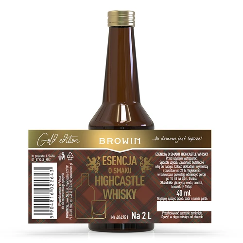 Esencia s príchuťou Highcastle Whisky na 2 L - 40ml - 4 ['whisky', ' highcastle whisky', ' whisky sour', ' esencia chuti', ' esencia', ' prísada do alkoholu', ' arómy do alkoholu', ' esencie do pálenky', ' prísady do pálenky', ' arómy', ' prísada whiskey', ' esencia gold']