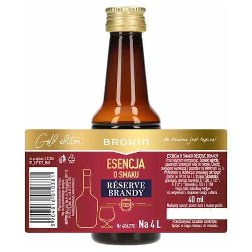 Esencia s príchuťou Reserve Brandy, 40 ml, na 4 l - 4