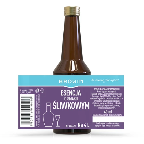 Esencia s príchuťou slivky na 4 L, 40 ml - 4 ['slivková príchuť', ' slivková esencia', ' príchuťová esencia slivkový likér', ' príchuť do vodky slivka', ' ovocné príchute do alkoholov', ' výdatná esencia do alkoholu', ' príchuť slivovica', ' esencia slivovica', ' príchuť do pálenky', ' ovocné esencie do pálenky']