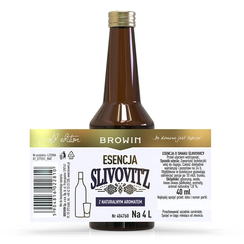 Esencia s príchuťou slivovice, na 4 L, 40 ml - 4 ['slivovica', ' príchuť slivovice', ' slivková esencia', ' slivkové nápoje', ' domáca slivovica', ' esencia chuti', ' slivková esencia', ' esencia s príchuťou sliviek', ' príchuť', ' esencia slivka', ' esencia príchuť do alkoholu', ' arómy do alkoholu', ' esencie do pálenky', ' pálenka zo sliviek', ' príchute do pálenky', ' arómy', ' aróma príchuť slivka']