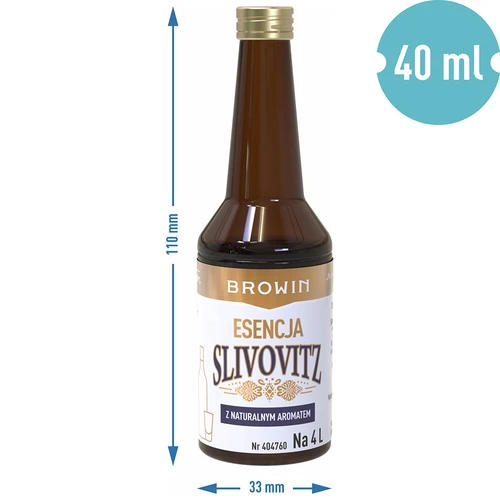 Esencia s príchuťou slivovice, na 4 L, 40 ml - 7 ['slivovica', ' príchuť slivovice', ' slivková esencia', ' slivkové nápoje', ' domáca slivovica', ' esencia chuti', ' slivková esencia', ' esencia s príchuťou sliviek', ' príchuť', ' esencia slivka', ' esencia príchuť do alkoholu', ' arómy do alkoholu', ' esencie do pálenky', ' pálenka zo sliviek', ' príchute do pálenky', ' arómy', ' aróma príchuť slivka']