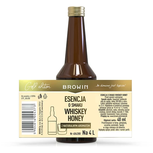 Esencia s príchuťou Whiskey Honey na 4 L - 40 ml - 7 ['prípravok do alkoholu', ' aróma do alkoholu', ' aróma do vodky', ' chuťová esencia', ' aróma do whisky', ' aróma do whiskey', ' whisky', ' whiskey', ' esencia s prírodnou arómou', ' medovník', ' medová whiskey', ' esencie do pálenky', ' esencia gold']