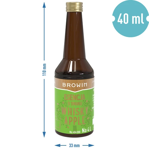 Esencia s príchuťou Whisky Apple - 40 ml, na 4L - 7 ['prípravok do alkoholu', ' aróma do alkoholu', ' aróma do vodky', ' chuťová esencia', ' aróma do whisky', ' whisky', ' esencia s prírodnou arómou', ' aróma whisky', ' whisky s jablkovou šťavou', ' esencie', ' esencie do pálenky', ' esencia gold']