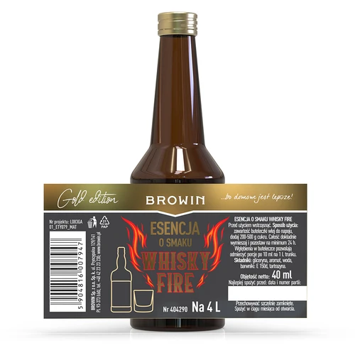 Esencia s príchuťou Whisky Fire na 4 l, 40 ml - 4