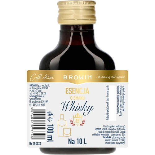 Esencia s príchuťou whisky na 10 L, 100 ml - 4 ['esencia chuti', ' príchuť whisky', ' esencia whiskey', ' esencia', ' príchuť do alkoholu', ' arómy do alkoholu', ' esencie do pálenky', ' príchute do pálenky', ' arómy', ' aróma whisky grants', ' aróma whisky', ' aróma klasickej whisky', ' esencia na 10 litrov']