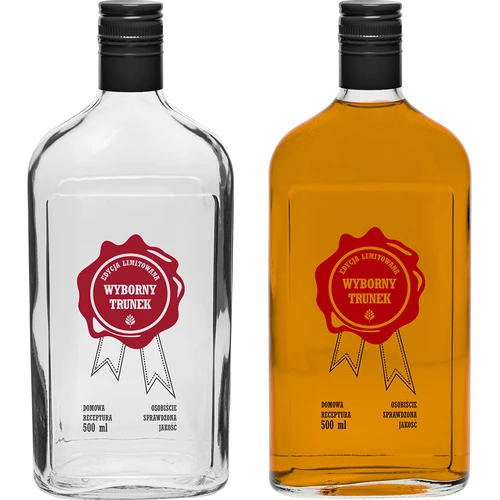 Fľaša 0,5 L s uzáverom a 2-farebnou potlačou Výborný Nápoj - 4 ks. - 6 ['fľaša', ' fľaše', ' fľaše s potlačou', ' fľaša na likéry', ' fľaša na pálenku', ' fľaša na alkohol', ' fľaša s potlačou', ' sklenená fľaša s potlačou a uzáverom', ' fľaše 500 ml s korkom', ' fľaše na korok súprava', ' na svadbu', ' fľaša na domáci alkohol', ' fľaša na darček', ' fľaša ploskačka', ' superfľaše']