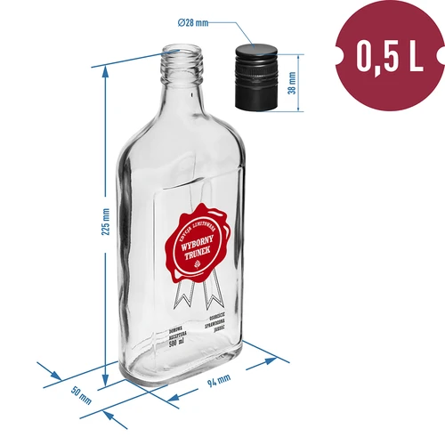 Fľaša 0,5 L s uzáverom a 2-farebnou potlačou Výborný Nápoj - 4 ks. - 8 ['fľaša', ' fľaše', ' fľaše s potlačou', ' fľaša na likéry', ' fľaša na pálenku', ' fľaša na alkohol', ' fľaša s potlačou', ' sklenená fľaša s potlačou a uzáverom', ' fľaše 500 ml s korkom', ' fľaše na korok súprava', ' na svadbu', ' fľaša na domáci alkohol', ' fľaša na darček', ' fľaša ploskačka', ' superfľaše']