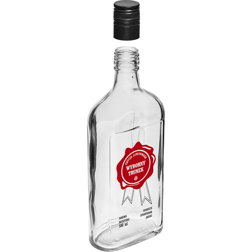 Fľaša 500 ml so skrutkovacím uzáverom, potlač „Wyborny Trunek“, 1 ks - 3