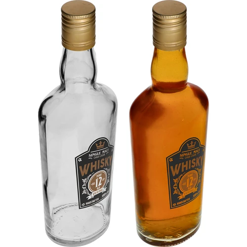 Fľaša 0,5 L s uzáverom a 2-farebnou potlačou Whisky - 4 ks - 6 ['domáca fľaša whisky', ' fľaša na whisky', ' sklenená fľaša s uzáverom', ' fľaša s uzáverom', ' sklenená fľaša 500 ml', ' fľaša 0', '5 L', ' fľaše s potlačou', ' fľaša s potlačou', ' fľaše na Whiskey']