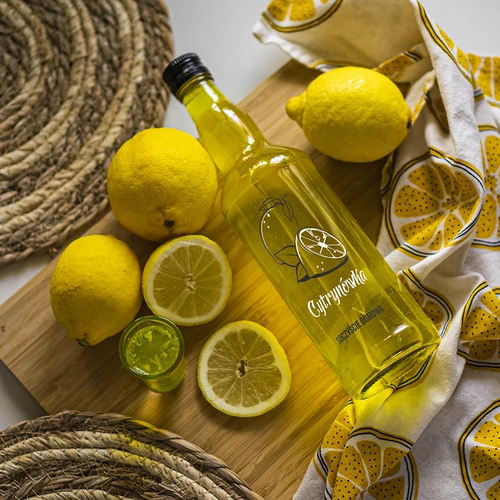 Fľaša 500 ml so skrutkovacím uzáverom, potlač „Citrónovica“, 1 ks - 6