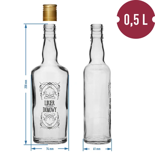 Fľaša 0,5 L s uzáverom a potlačou Domáci likér - 4 ks - 9 ['fľaša na likér', ' fľaša na nalievku', ' fľaša na vodu', ' fľaša s potlačou', ' sklenená fľaša', ' fľaša na alkohol', ' ozdobná fľaša', ' fľaše na vodku', ' fľaše na pálenku', ' sklenená fľaša 500 ml', ' svadobné fľaše', ' kávový likér', ' pomarančový likér', ' na vaječný likér']