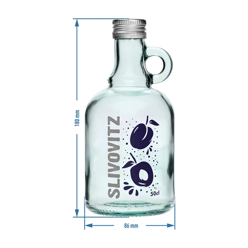 Fľaša 0,5 L so skrutkovacím uzáverom a 2-farebnou potlačou Slivovitz - 4 ks - 7 ['fľaša na domácu slivovicu', ' fľaša slivovica', ' fľaša', ' sklenená fľaša 500 ml', ' fľaša 0', '5 L', ' fľaše s potlačou', ' fľaša s potlačou', ' fľaša s korkom', ' fľaša s potlačou a korkom', ' fľaše s korkami']