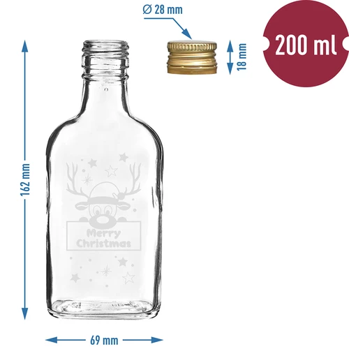 Fľaša 200 ml so skrutkovacím uzáverom, potlač Vianočný Sob, 6 ks. - 5 ['fľaša', ' fľaše', ' fľaša s potlačou', ' fľaša na sviatky', ' fľaša na Vianoce', ' fľaša na likéry', ' fľaša na pálenku', ' fľaša na alkohol', ' sklenená fľaša s korkom', ' fľaša 200 ml so skrutkovacím uzáverom', ' fľaše ploskačky', ' fľaša opička', ' súprava na sviatky', ' fľaša pod stromček', ' nápoje na sviatky', ' malá ozdobná fľaša', ' Merry Christmas', ' vianočný darček']